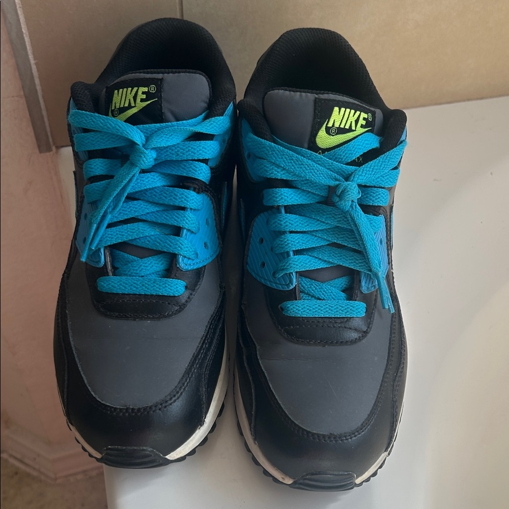 Nike Air Max 90 Black Sneakers with Blue Accents